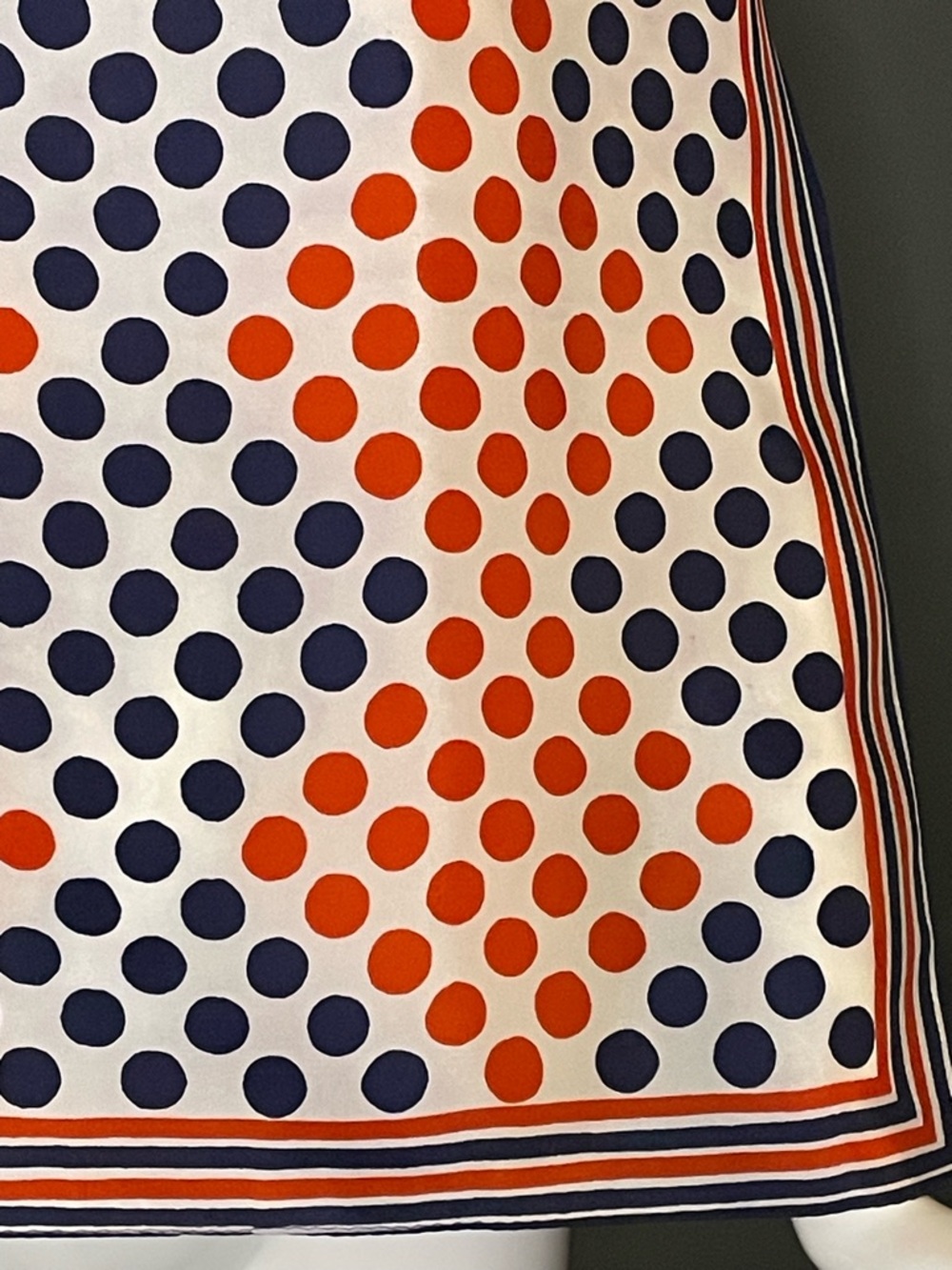 Vintage Vera Red Whit Blue Polka Dot Scarf 22 In Very Good Condition - Picture 7 of 8